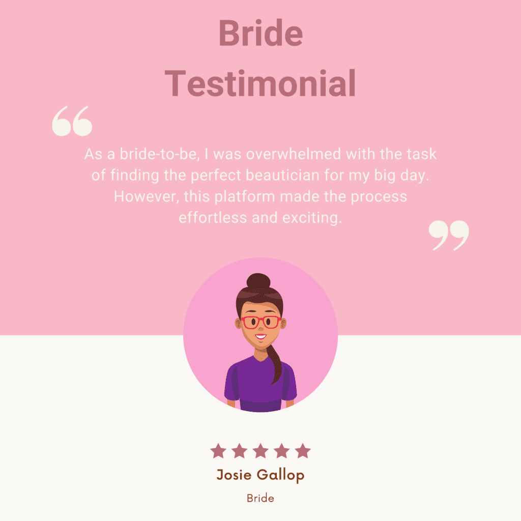 Bride who used our website leaves a testimonial for her wedding hairdresser.